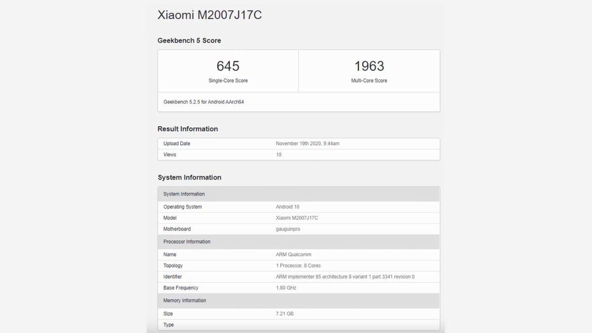 Redmi Note 9 Pro 5G’nin Bazı Özellikleri, Geekbench Aracılığıyla Ortaya Çıktı