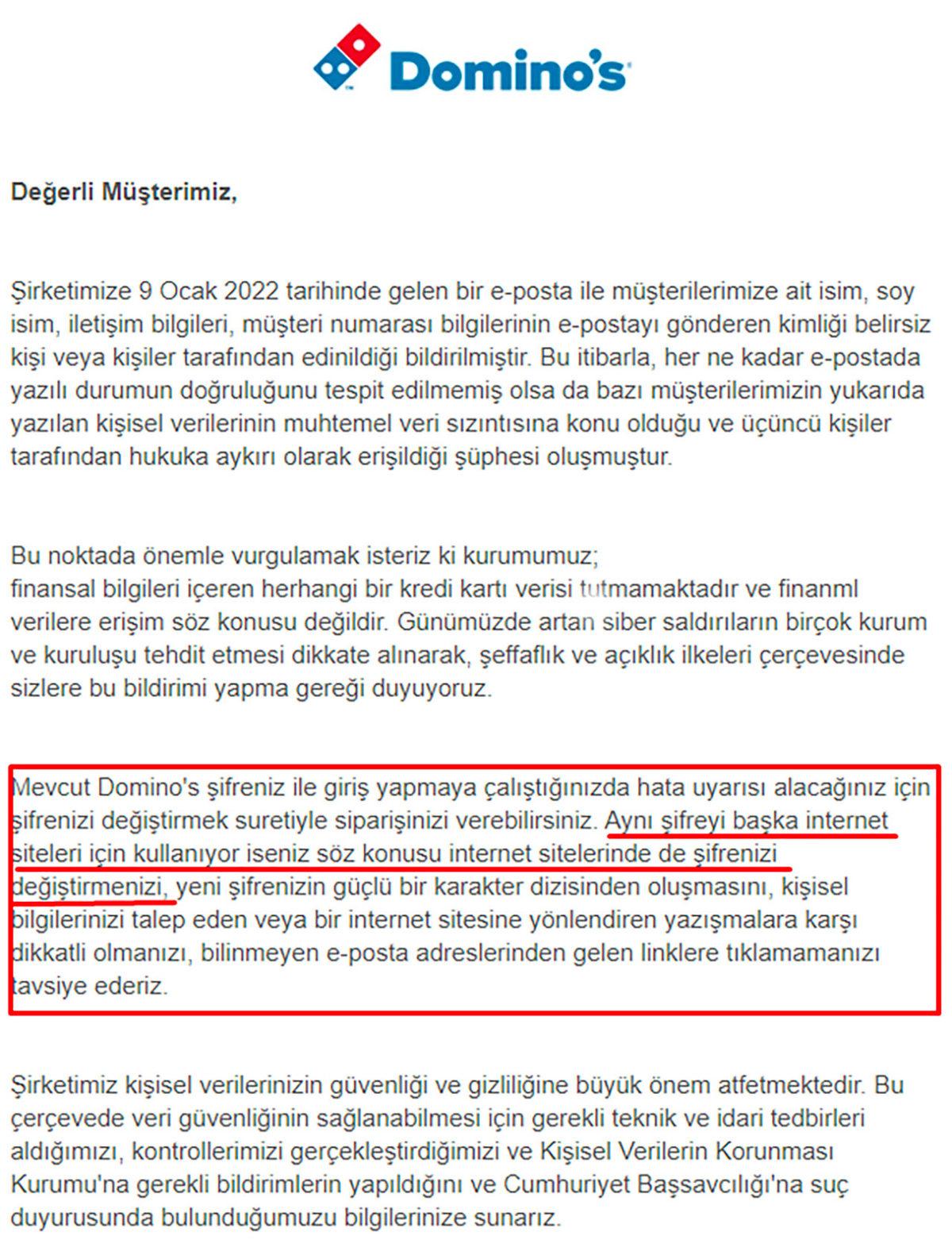 Domino’s Türkiye Siber Saldırıya Uğradı: Birçok İnsanın Kişisel Bilgileri Ele Geçirildi