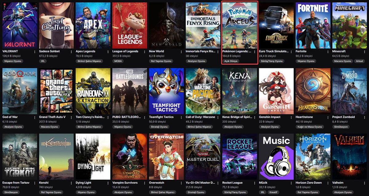 Pokemon Efsanesinin Yeni Oyunu Pokemon Legends: Arceus, Twitch’de Zirveye Oynuyor