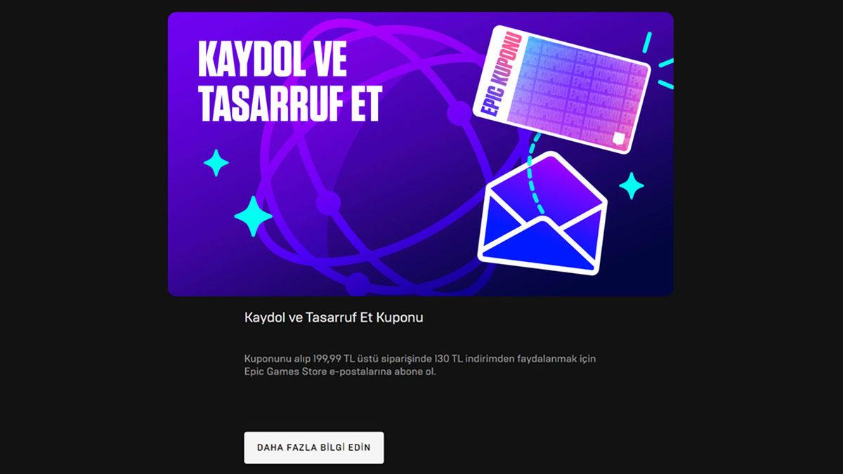 Epic Games’ten Tüm Oyunculara 130 TL’lik İndirim Kuponu [Hemen Kullanabilirsiniz]