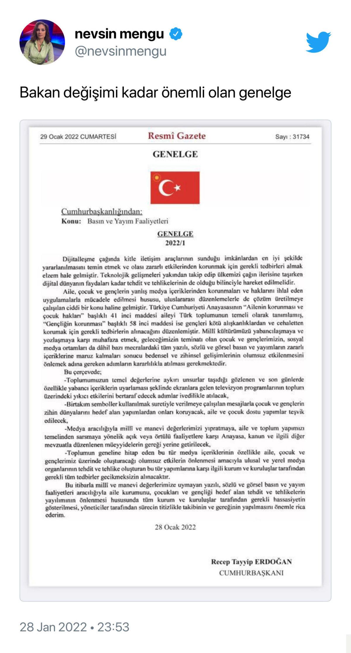 Basın ve Yayım Faaliyetleri Genelgesi Cumhurbaşkanı Erdoğan’ın İmzasıyla Yayımlandı: Sansür Tartışmaları Başlatan Genelge Ne İfade Ediyor?