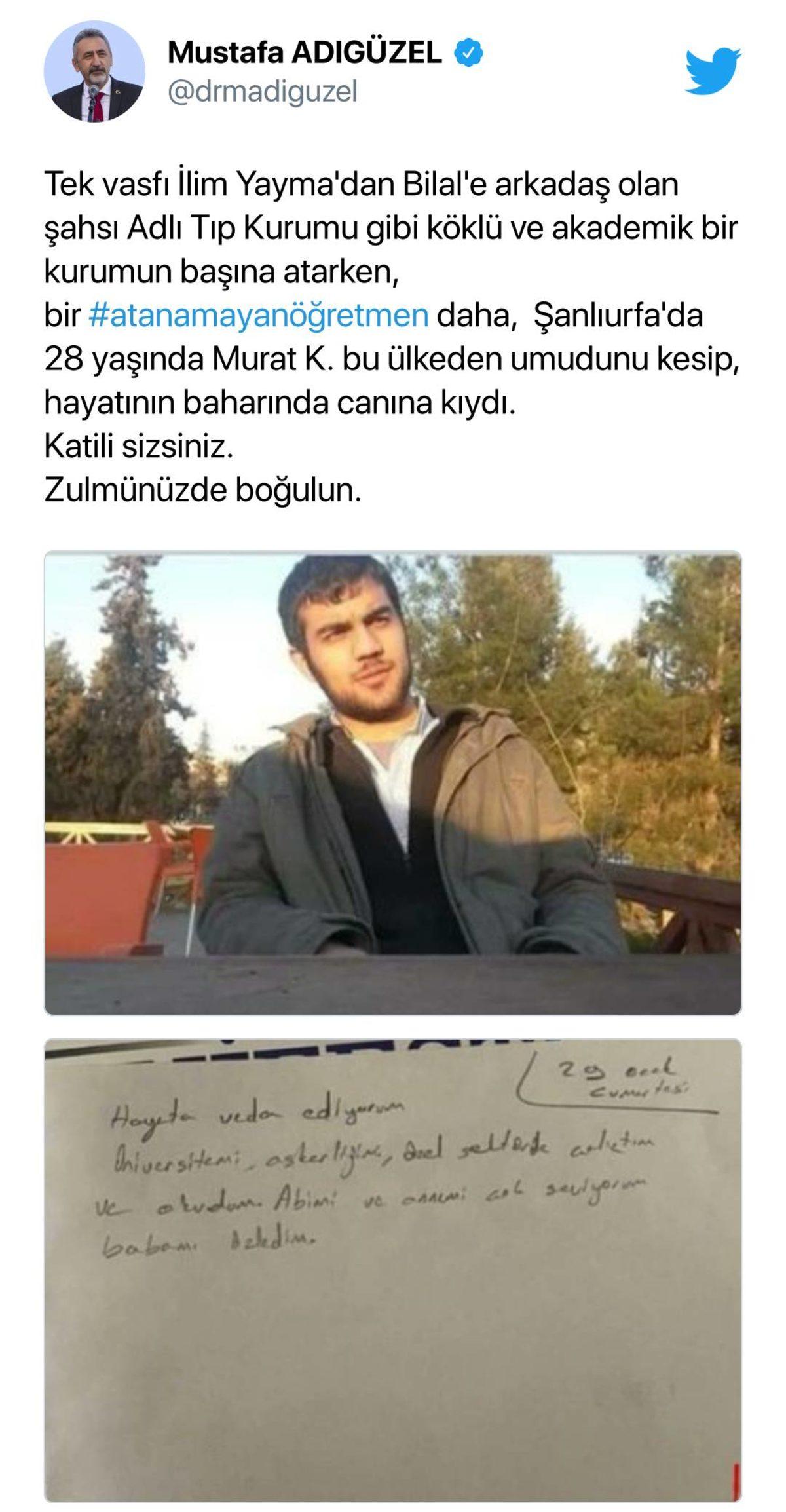 Genç Öğretmen Murat Kaya Yaşamına Son Verdi: ’Atanamayan Öğretmen’ Sorunu Bir Kez Daha Sosyal Medyada Tepki Topladı