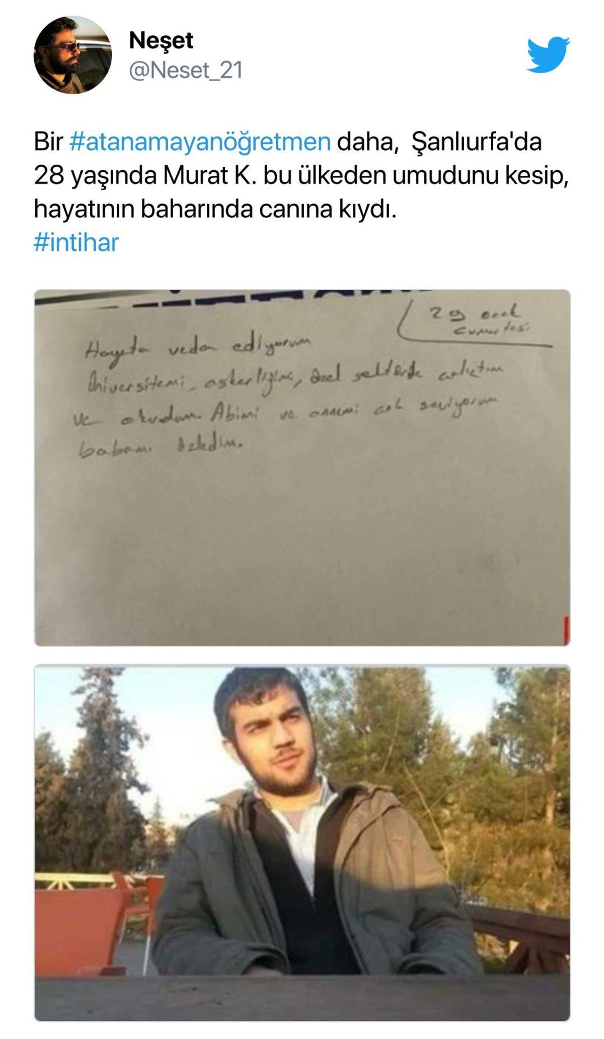 Genç Öğretmen Murat Kaya Yaşamına Son Verdi: ’Atanamayan Öğretmen’ Sorunu Bir Kez Daha Sosyal Medyada Tepki Topladı