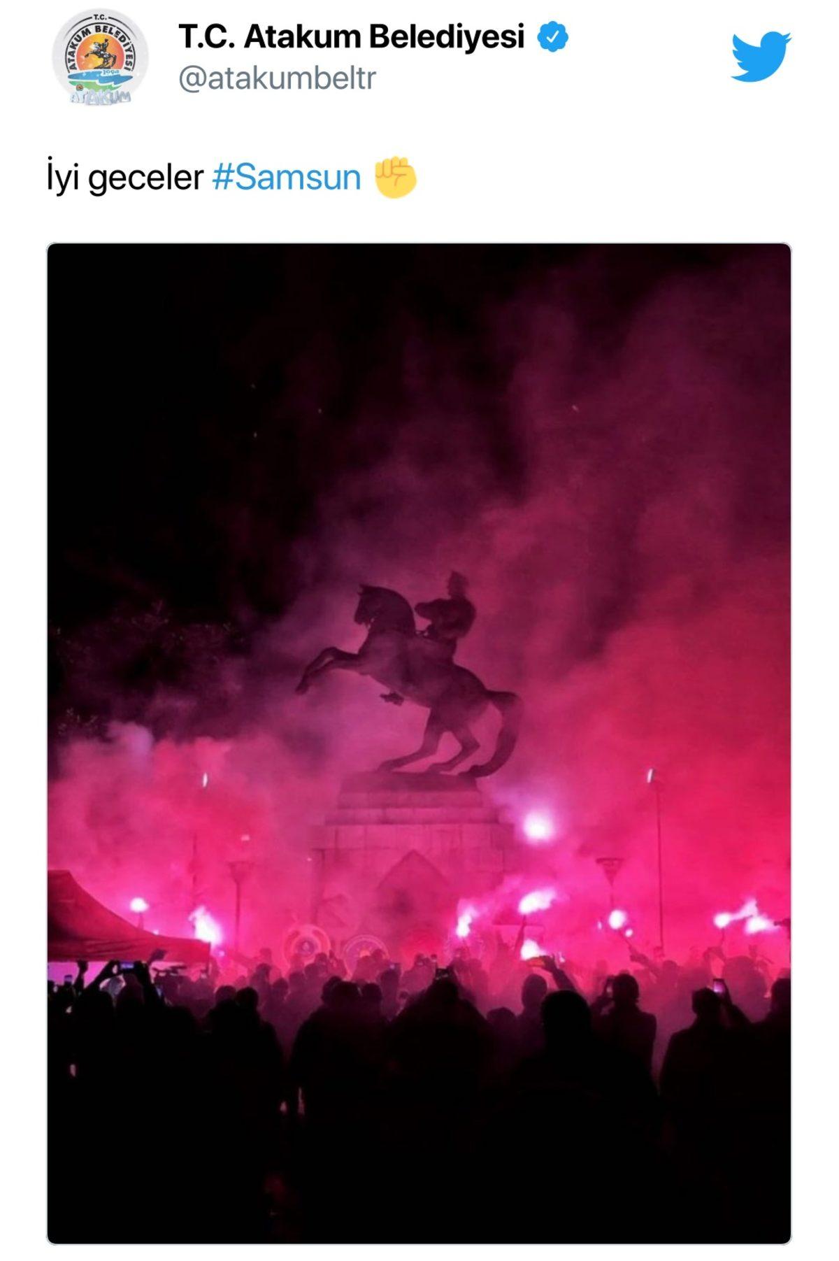 Samsun’da Saldırı Düzenlenen Atatürk Anıtı Sosyal Medyanın Gündeminde: Anıtın Etrafında Yüzlerce Kişi Nöbet Tutuyor