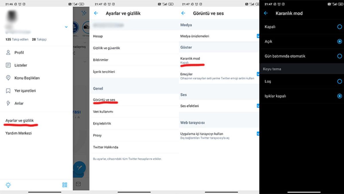 Karanlık Mod Desteği Sunan Android Uygulamaları