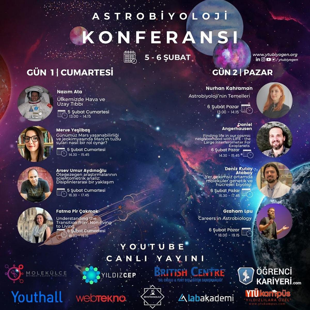 Yıldız Teknik Üniversitesi Biyoteknoloji ve Genetik Kulübü’nün Organize Ettiği Astrobiyoloji Konferansı 5-6 Şubat’ta Yapılacak