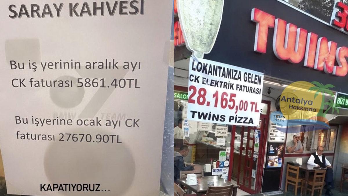 Elektrik Faturası Katlanan Esnaf, Fatura Bedelini Cama Asmaya Başladı