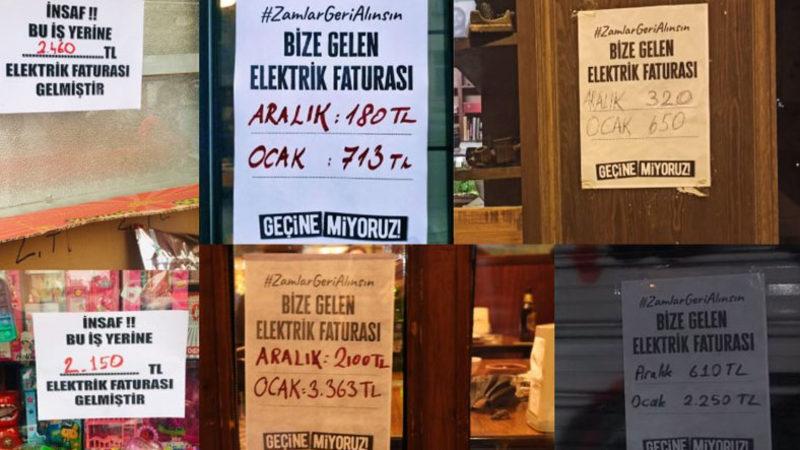 Elektrik Faturası Katlanan Esnaf, Fatura Bedelini Cama Asmaya Başladı