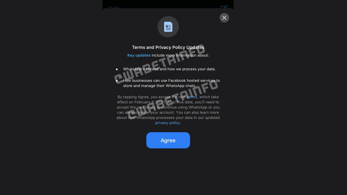WhatsApp, Hizmet Şartları Sözleşmesini 2021 Yılında Değiştirmeye Hazırlanıyor