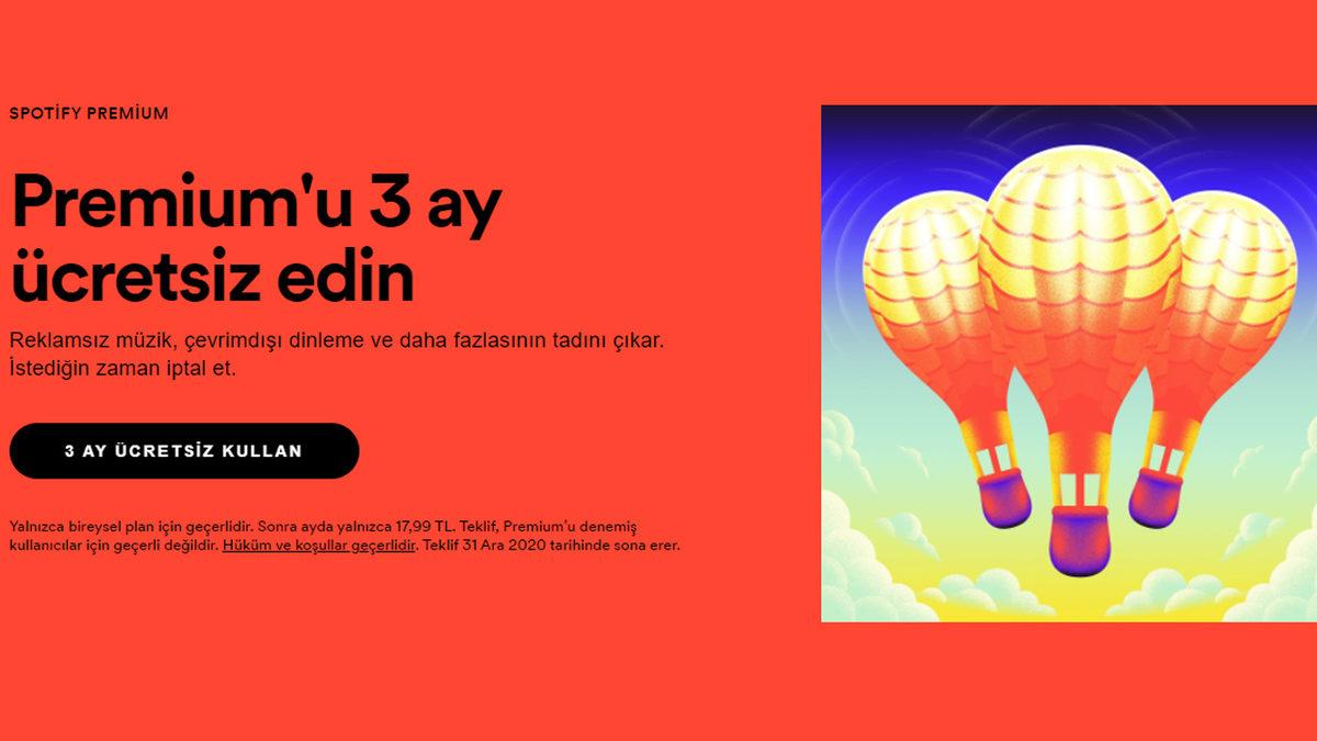 Spotify Premium’un İlk 3 Ay Ücretsiz Deneme Kampanyası Yeniden Başladı