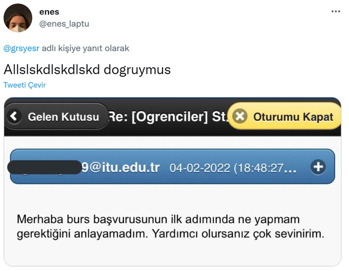Yanlışlıkla Tüm Üniversiteye Burs E-Postası Atan İTÜ Öğrencisi Sosyal Medyada Gündem Oldu