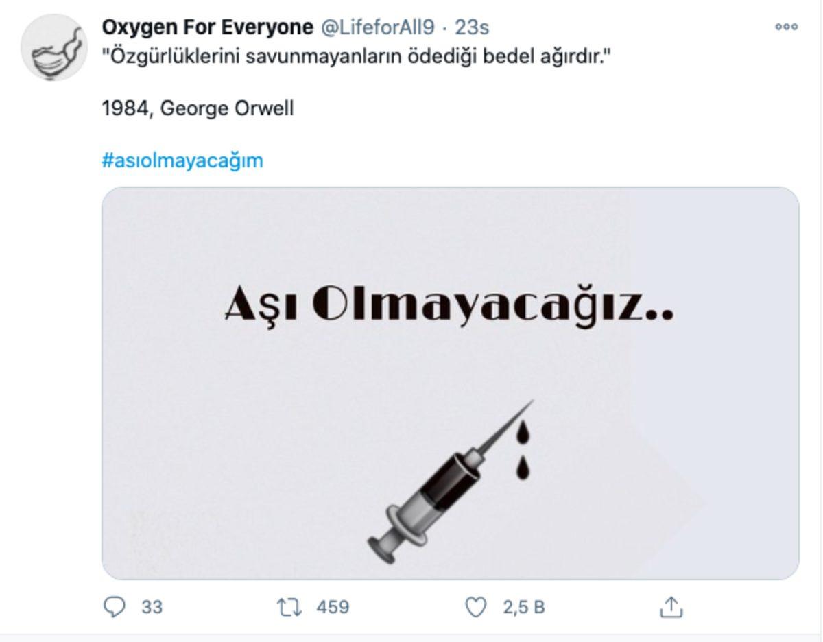 #AşıOlmayacağım Etiketi Twitter’da Gündeme Oturdu: İşte Aşı Karşıtı Paylaşımlar