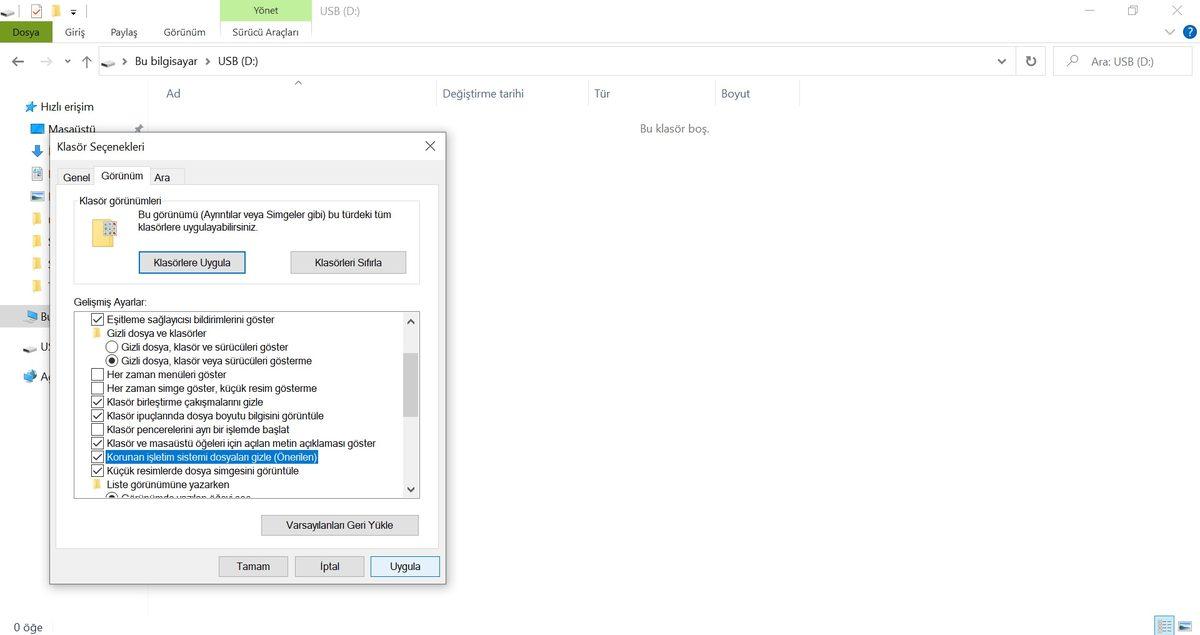 USB Belleklerdeki ’System Volume Information’ Dosyası Nasıl Silinir?