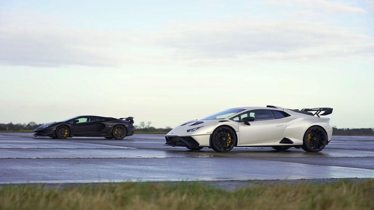 Lamborghini Huracan STO ve  Aventador SVJ Drag Yarışında Rekabet Ediyor