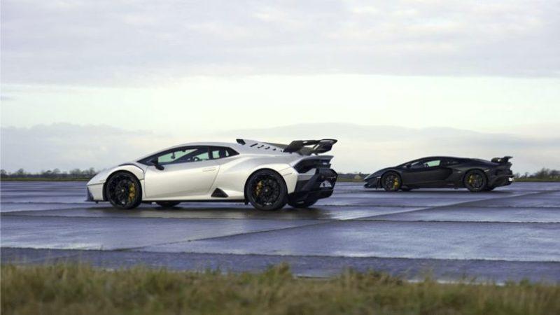 Lamborghini Huracan STO ve  Aventador SVJ Drag Yarışında Rekabet Ediyor
