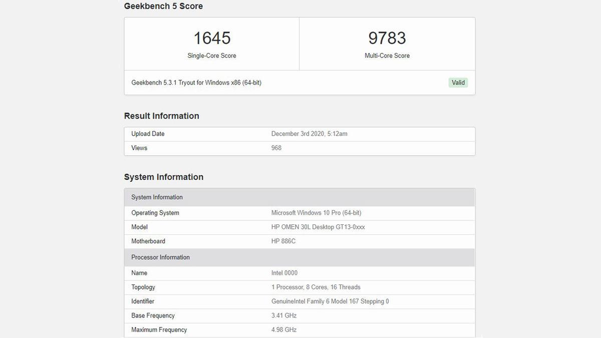 Intel Core i9-11900K’nın Geekbench Sonuçları Ortaya Çıktı