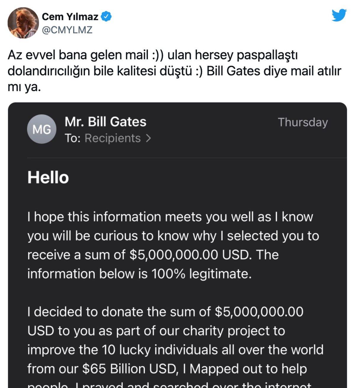 Cem Yılmaz, Az Kalsın Bill Gates(!) Tarafından Dolandırılıyordu (Evet, Tarafından)