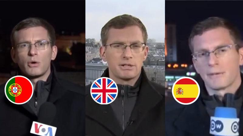 Rusya-Ukrayna Krizini 6 Farklı Kanalda 6 Farklı Dilde Anlatan Muhabir, Sosyal Medyada Gündem Oldu [Video]