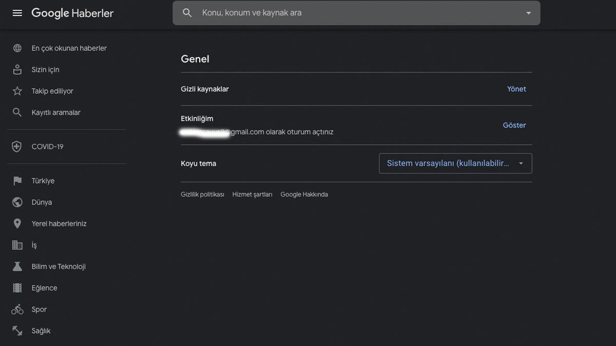 Google Haberler’in Web Sürümüne Karanlık Mod Özelliği Geldi