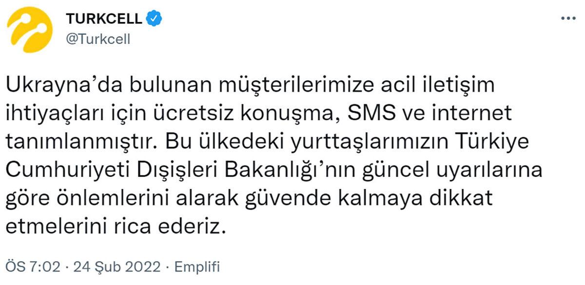 Türk Telekom, Vodafone ve Turkcell, Ukrayna’daki Türklere Ücretsiz İnternet, SMS ve Konuşma Hizmeti Sunacak