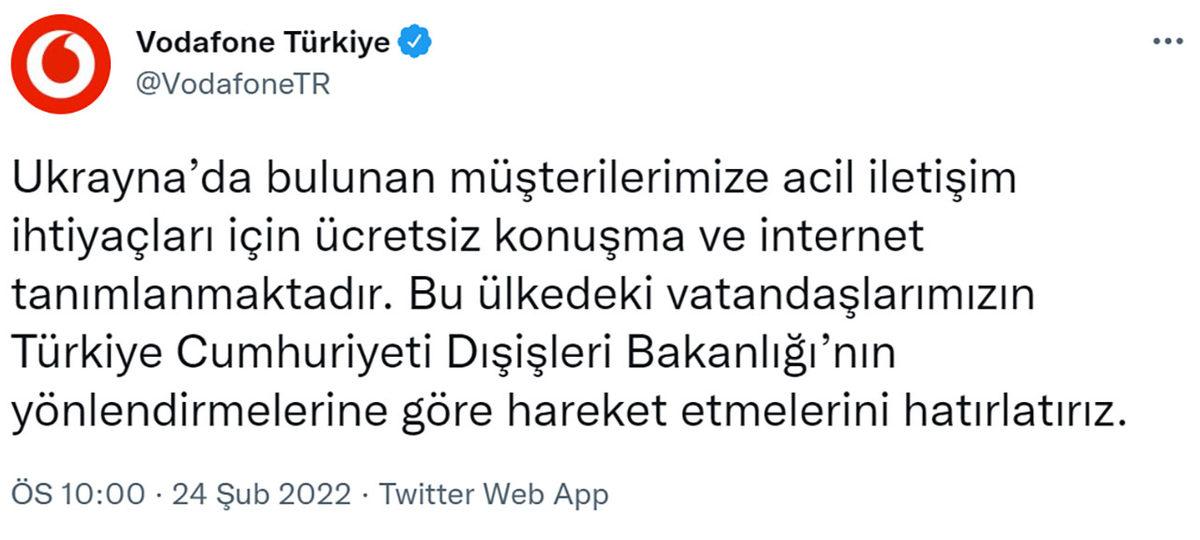 Türk Telekom, Vodafone ve Turkcell, Ukrayna’daki Türklere Ücretsiz İnternet, SMS ve Konuşma Hizmeti Sunacak