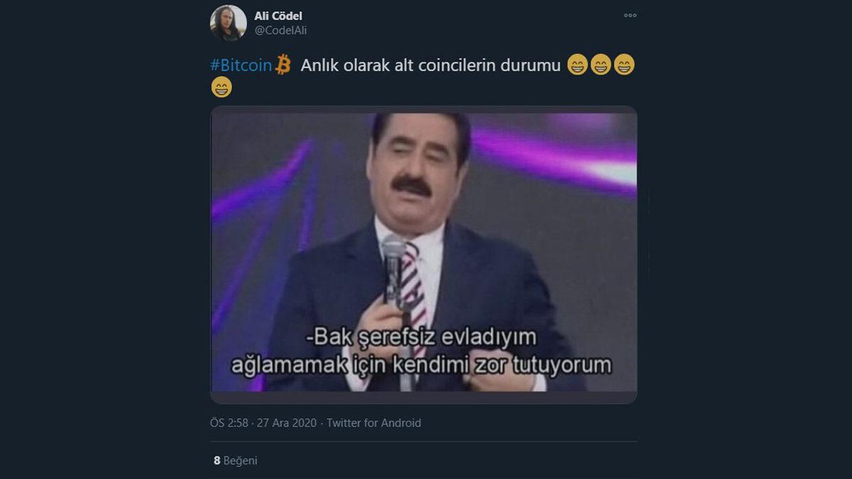 200 Bin TL’yi Geçip Rekor Kıran Bitcoin Hakkında Twitter’da Yapılan Paylaşımlar