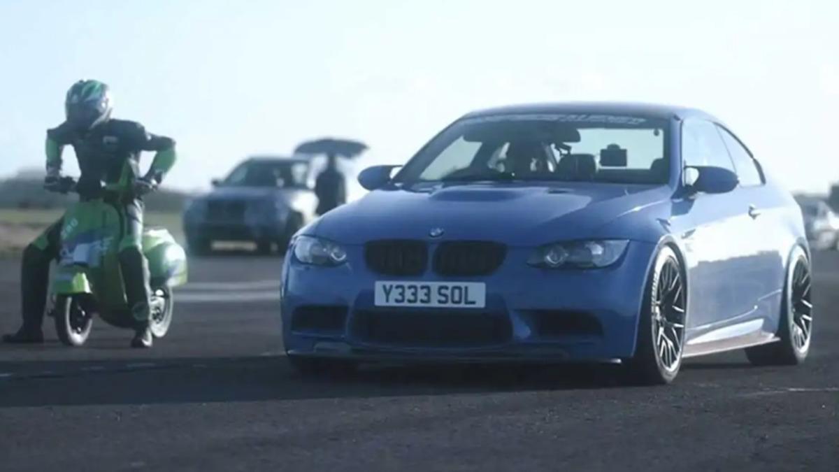 43 Beygirlik Vespa Scooterın 430 Beygirlik BMW M3’e Kafa Tuttuğu Yarış [Video]