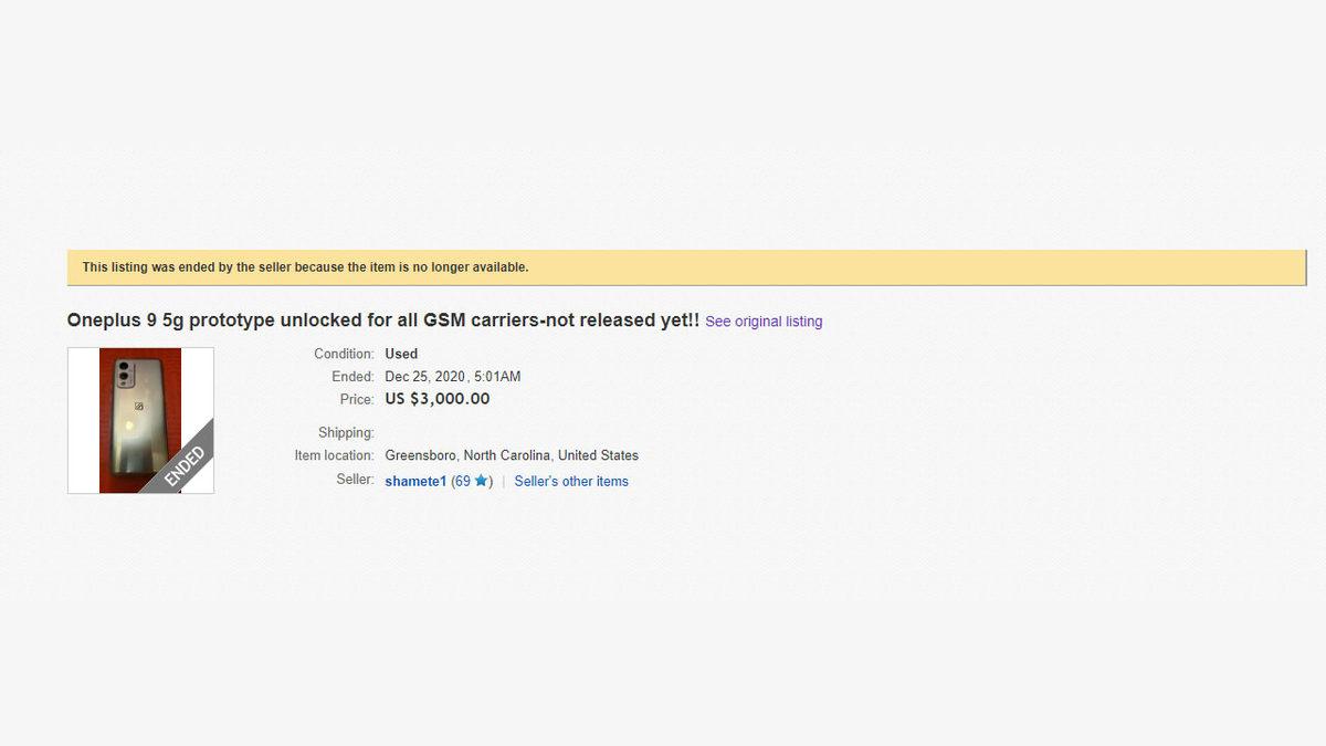 Daha Duyurulmayan OnePlus 9 5G, eBay’da 3.000 Dolara Satıldı
