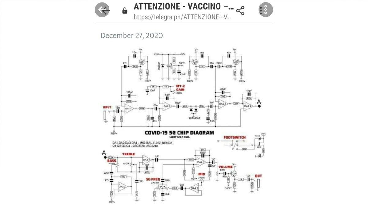 Koronavirüs Aşısındaki Sözde 5G Çipin Devresini Gösteren Paylaşım Viral Oldu