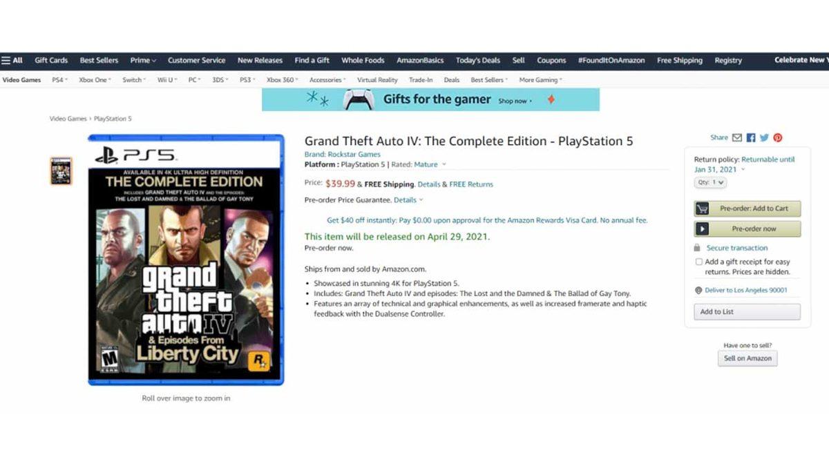 GTA 4’ün PlayStation 5 Uyumlu Özel Bir Sürümü Duyurulabilir