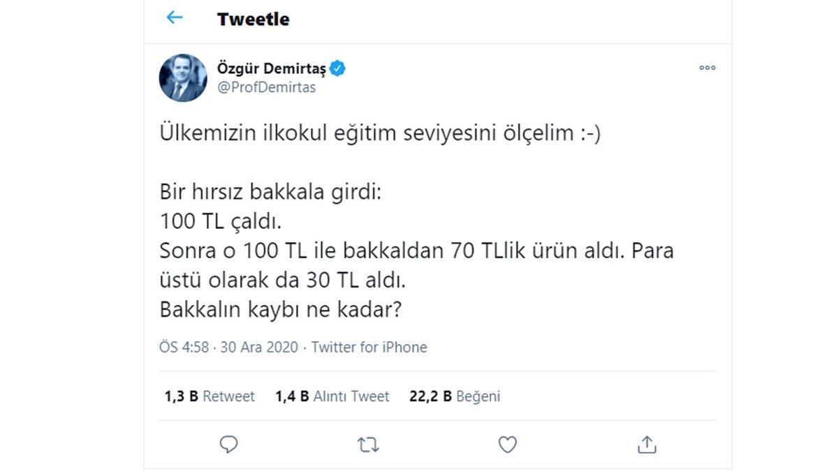 Özgür Demirtaş’ın Sorduğu Bir Matematik Sorusu, Twitter Alemini Karıştırdı