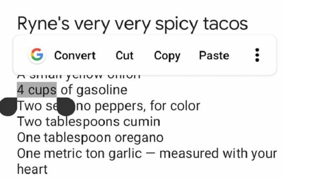 Android’in Akıllı Metin Seçimi Aracına ’Birim Dönüştürme’ Özelliği Eklendi