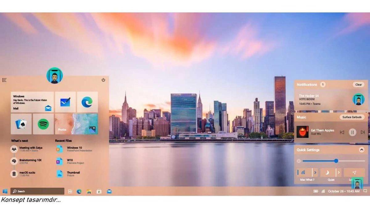 Microsoft’un, Windows 10 Arayüzünün 