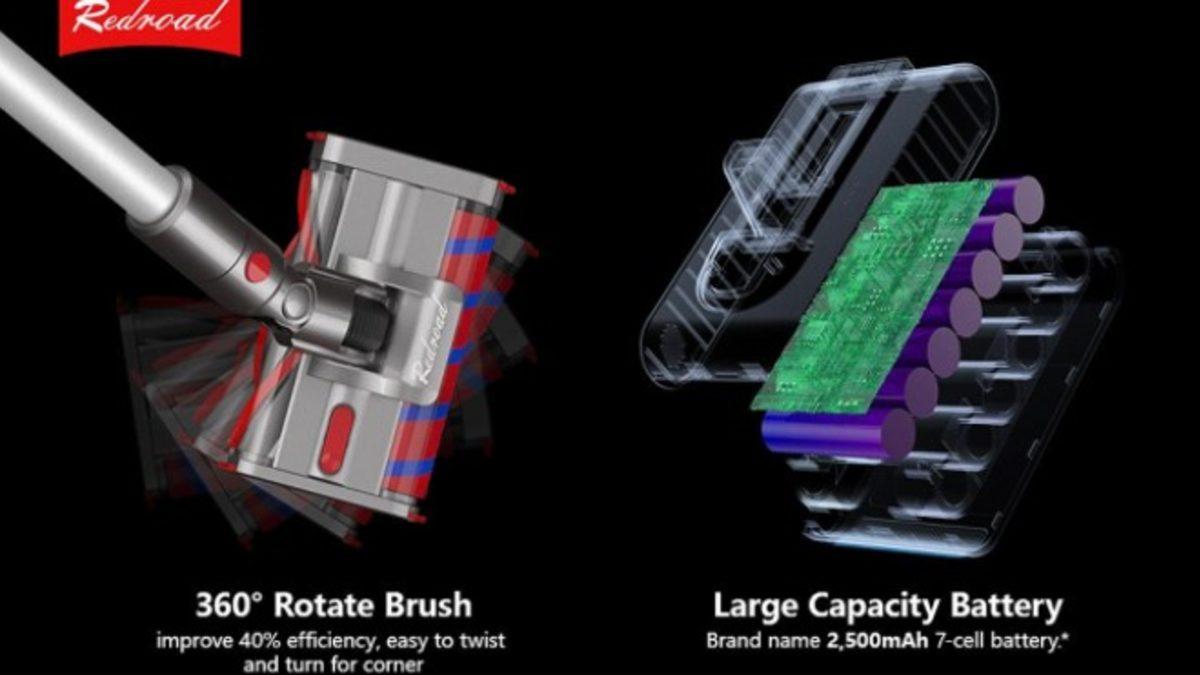 Çift Fırçasıyla Temizliği 4 Kat Verimli Hale Getiren Süpürge: Redroad V17