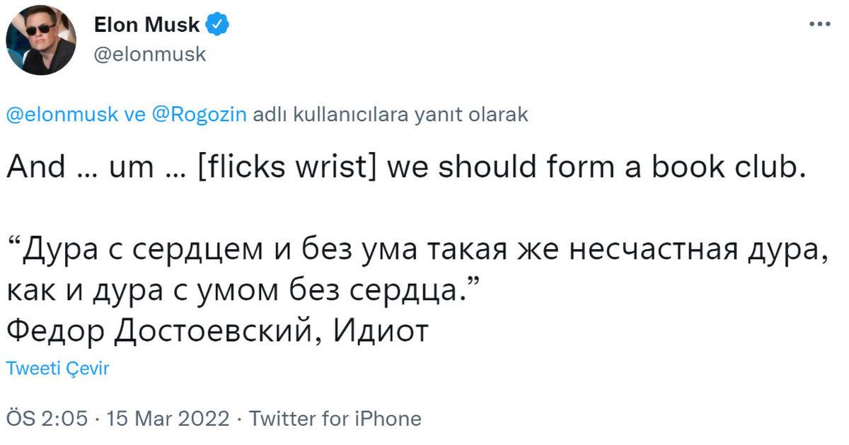 Putin’i Dövüşe Çağıran Elon Musk ve Eski Rus Bakan Twitter’da Birbirine Girdi