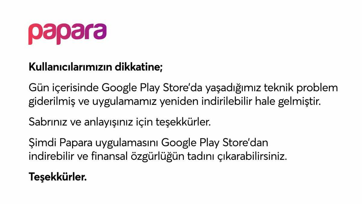Yerli Ödeme Aracı Papara’nın Android Uygulaması Google Play’den Kaldırıldı [Güncelleme]