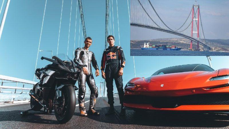 Milli Motosikletçiler Kenan Sofuoğlu ve Toprak Razgatlıoğlu’ndan, 1915 Çanakkale Köprüsü’nde Açılış Öncesi Gösterisi [Video]