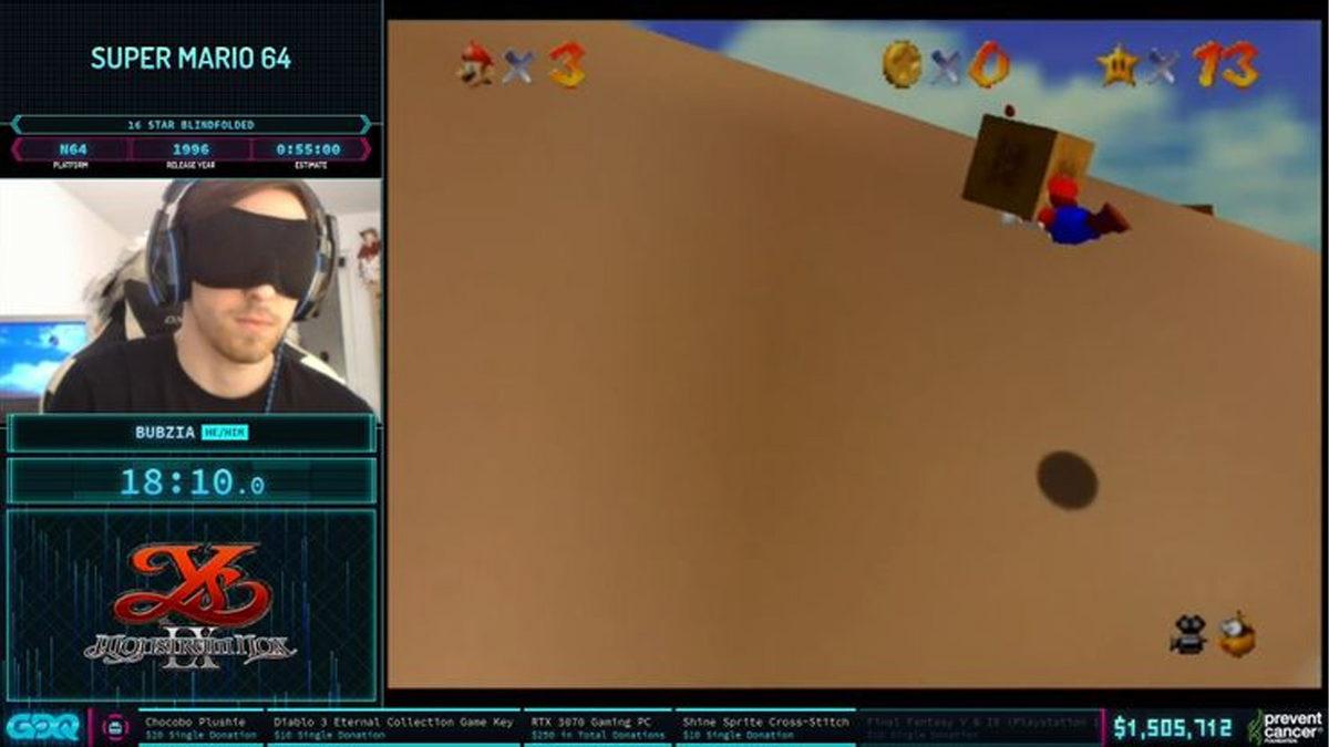 Bir Twitch Yayıncısı, Super Mario 64’ü Gözleri Bağlı Şekilde 39 Dakikada Bitirdi