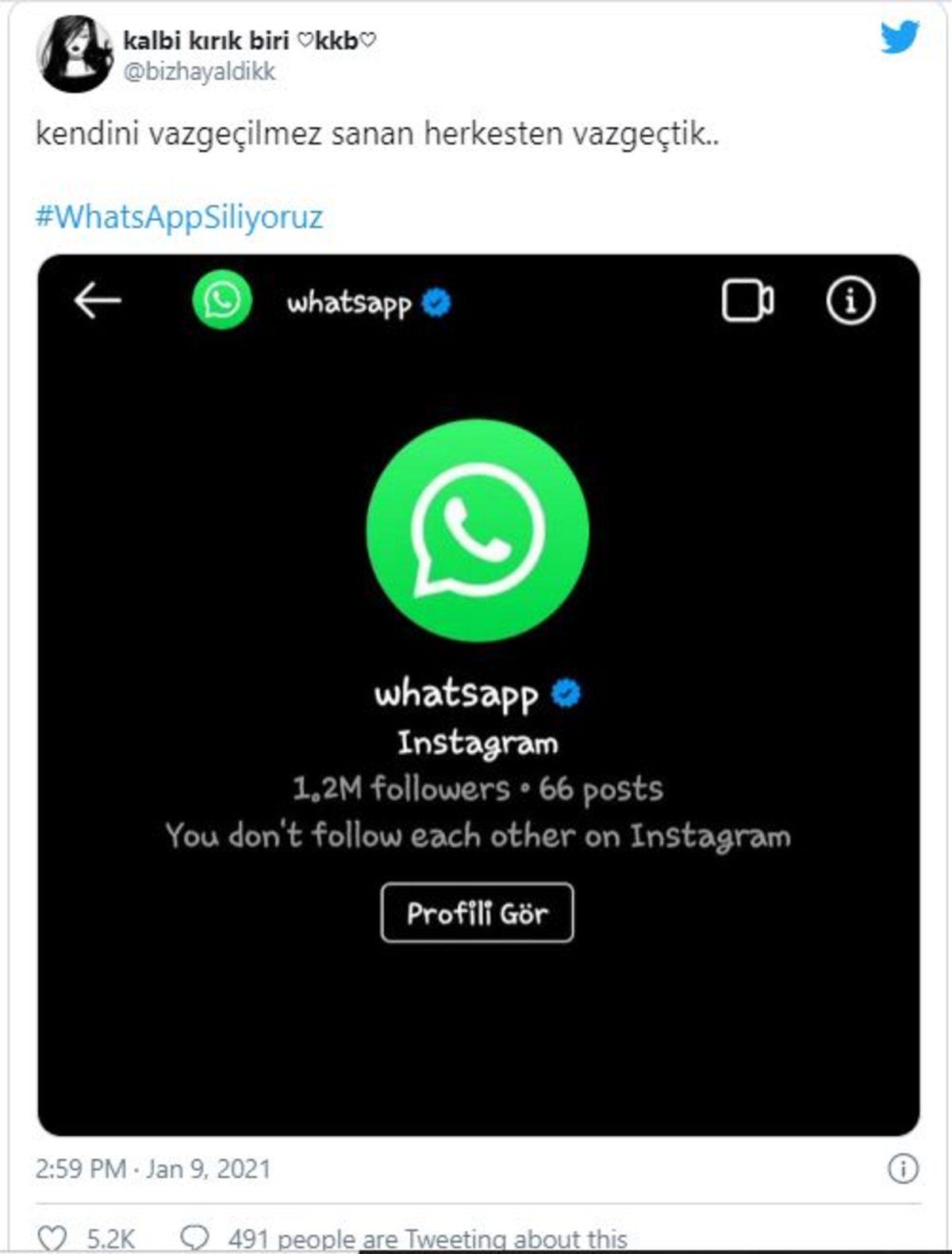 WhatsAppSiliyoruz Etiketiyle Sosyal Medyada Yapılan Paylaşımlar