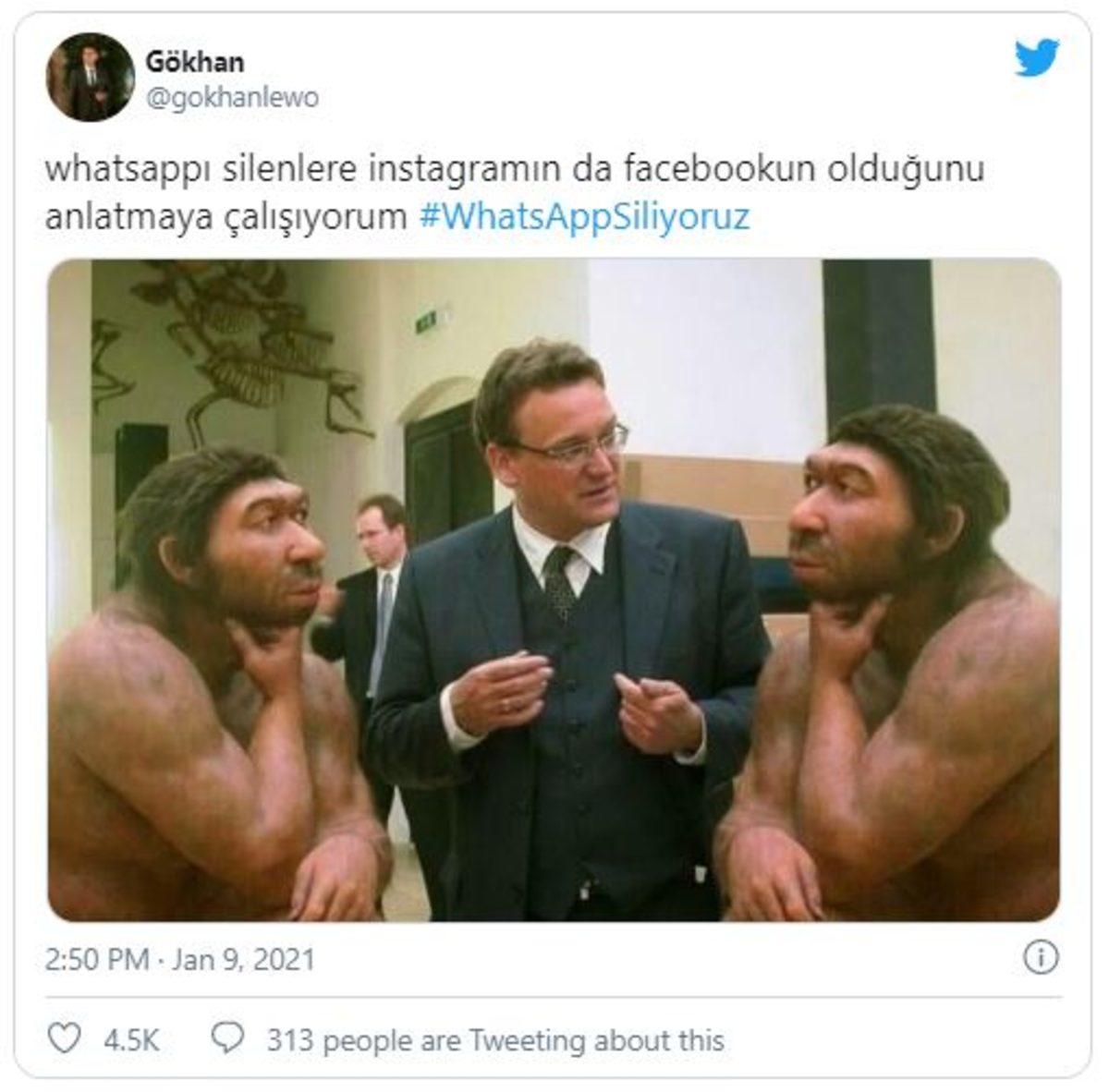 WhatsAppSiliyoruz Etiketiyle Sosyal Medyada Yapılan Paylaşımlar