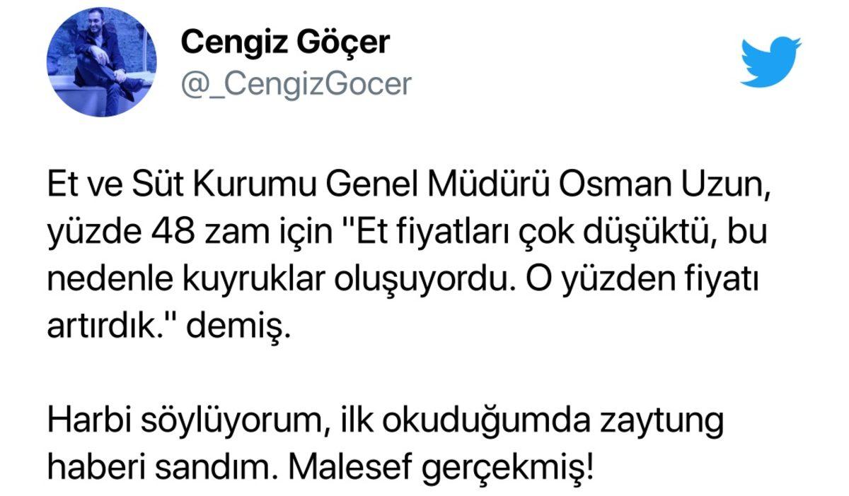 Et Fiyatlarına Yüzde 48 Zam Hakkında 