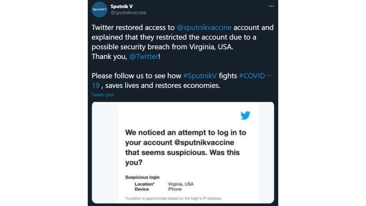 Twitter, Rusya’nın Sputnik V Aşısının Hesabını Kısıtladı [Yeniden Erişime Açıldı]