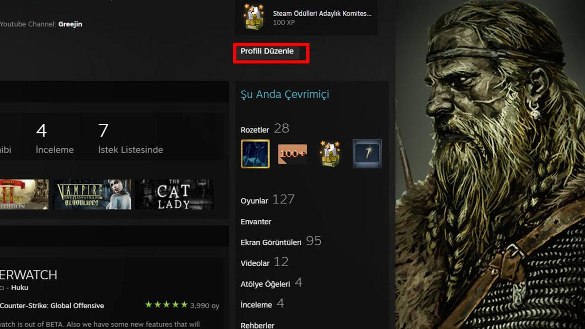 Steam’de Profil Arka Planı Nasıl Değiştirilir?