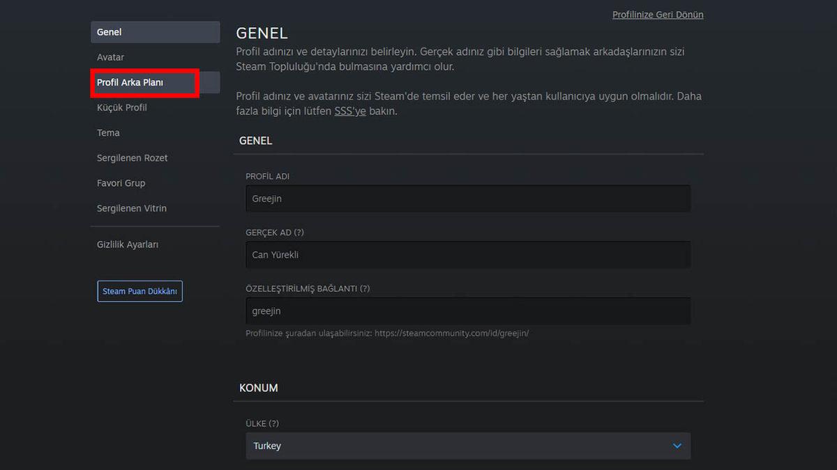 Steam’de Profil Arka Planı Nasıl Değiştirilir?