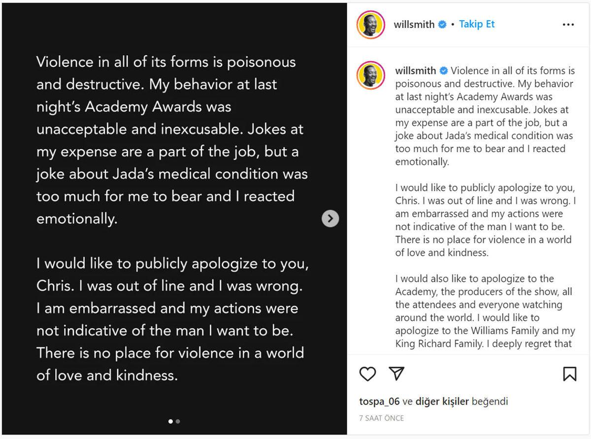 Oscar Töreninde Sunucuya Tokat Atarak Tarihe Geçen Will Smith, Özür Diledi
