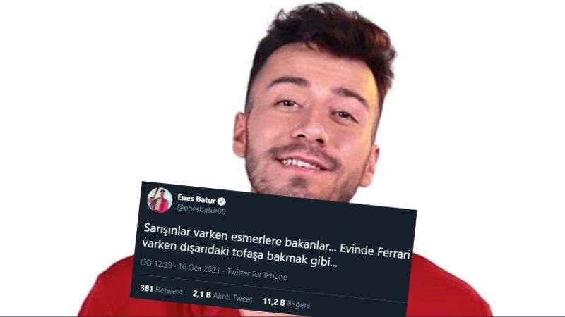 Enes Batur, Paylaştığı Bir Tweet Sonrası Eleştiri Yağmuruna Tutuldu