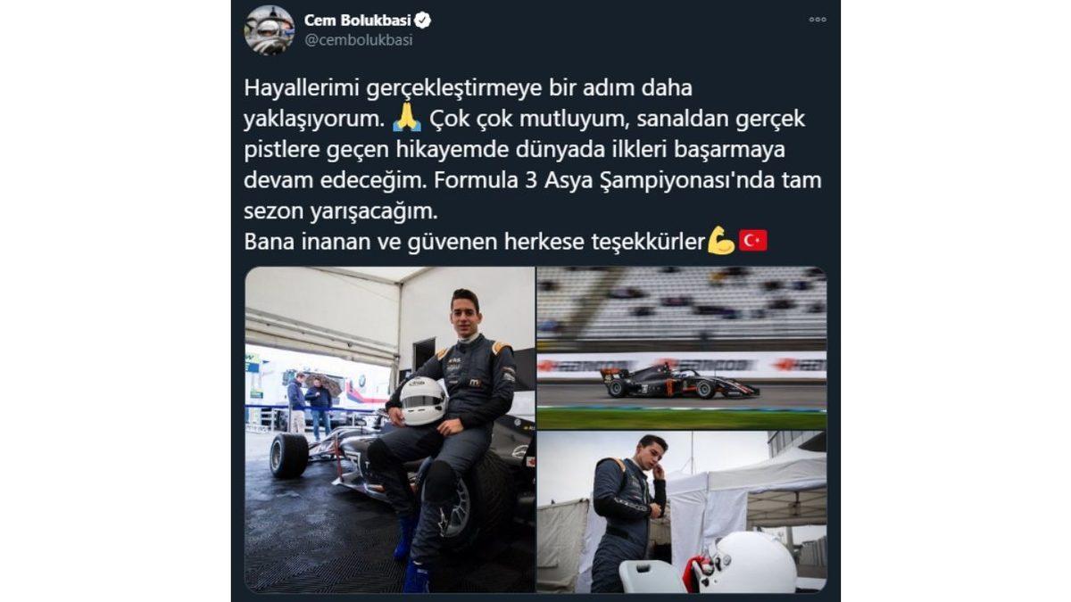 Sanal Pistlerden Gerçek Asfalta: Cem Bölükbaşı, Formula 3 Asya’da Yarışacağını Açıkladı