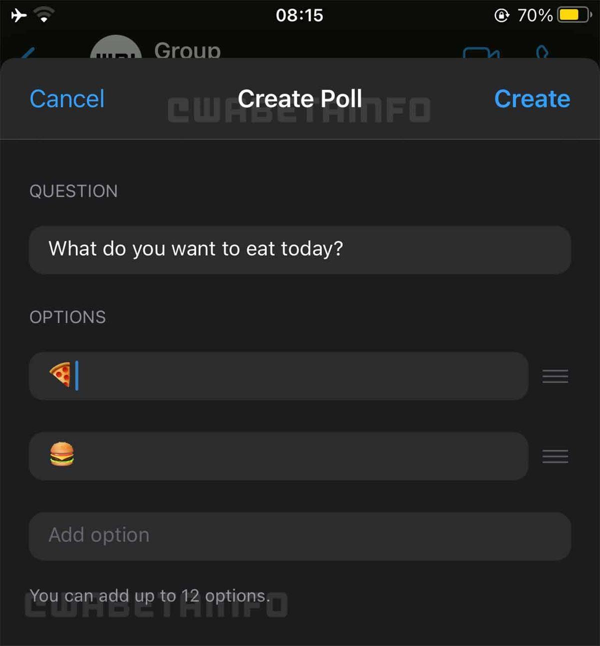 WhatsApp Gruplarını Adeta Seçim Meydanına Çevirecek ’Anket’ Özelliğinden Yeni Ekran Görüntüsü