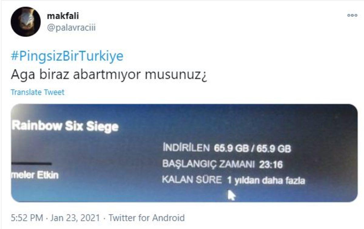 Twitter’da Gündem Olan #PingsizBirTurkiye Etiketiyle Yapılan Paylaşımlar