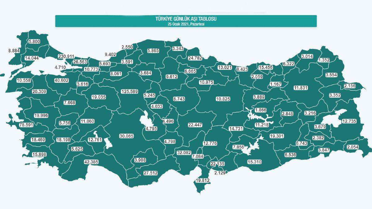 Türkiye’de Her Şehirde Kaç İnsanın Aşı Olduğunu Gösteren Harita Erişime Açıldı